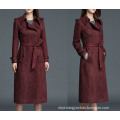 Lapel Ladies Jacket Coat with Girdling Trench Coat Jacket